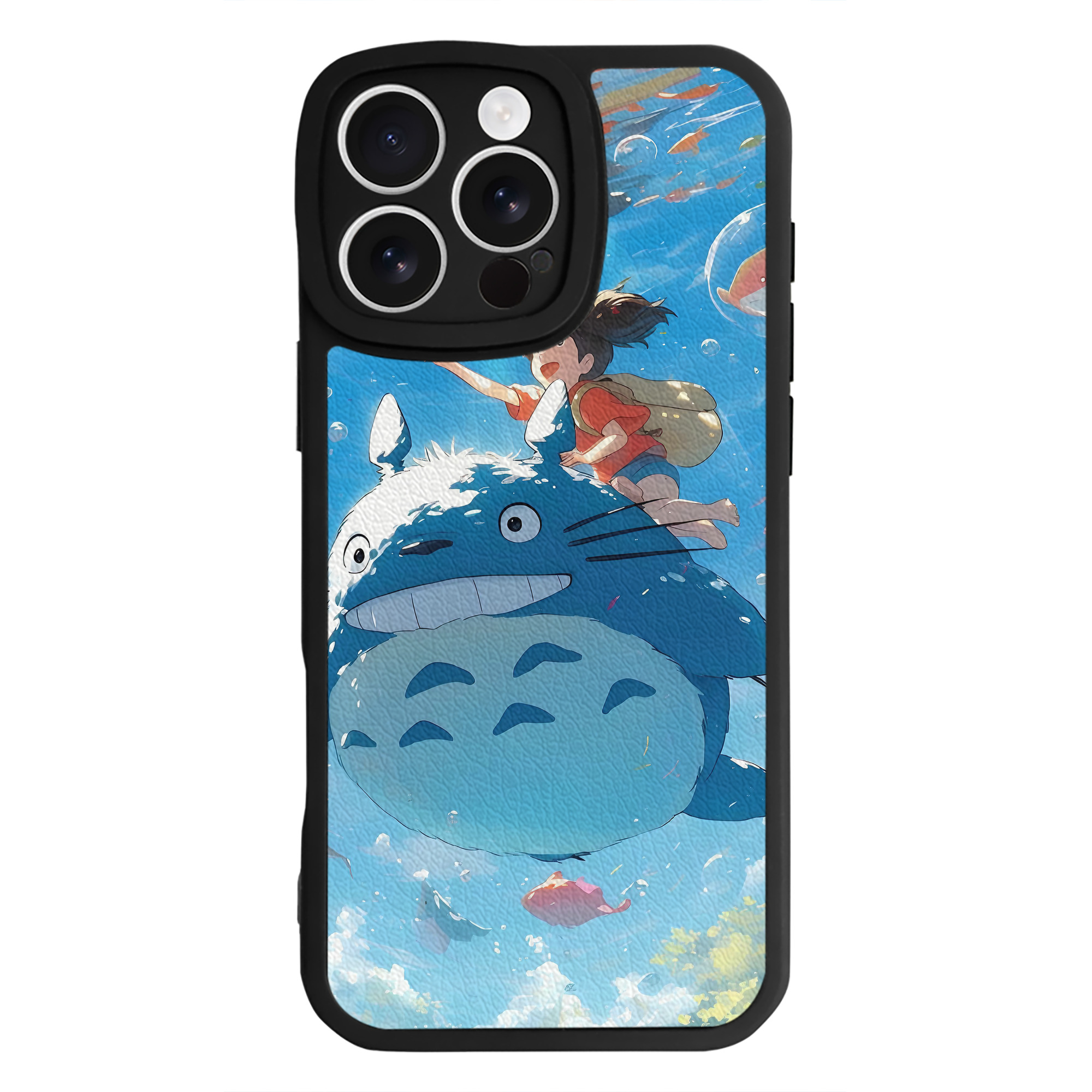 （画像用） となりのトトロ 草壁メイ 草壁サツキ My Neighbor Totoro Satsuki Kusakabe Mei Kusakabe 【iPhone 16シリーズ対応】シリコンスマホケース（レザー調） 材質：シリコン